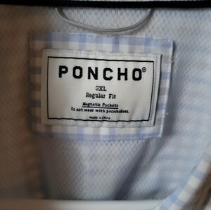 Poncho Blue Checkered Men's Short Sleeve Shirt